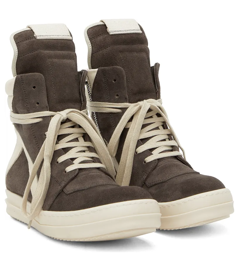Rick Owens Off-White & Gray Geobasket Sneakers (RP02B6894 LCC) (4)
