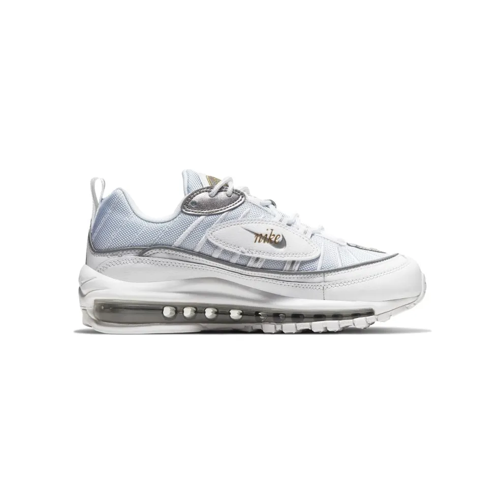 Nike Air Max 98 White Silver Gold (W) White/Metallic Silver-Metallic Gold (CT2547-100)