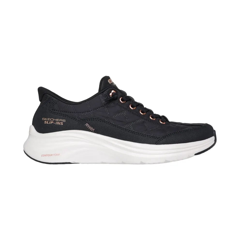 Skechers Slip-ins: Contour Foam – Cozy Fit Golden Hour Sneaker Schwarz/Roos Gold