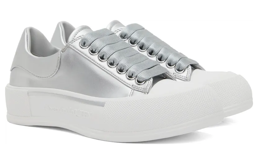 Alexander McQueen Silver Deck Plimsoll Sneakers (697122W4SL3) (4)