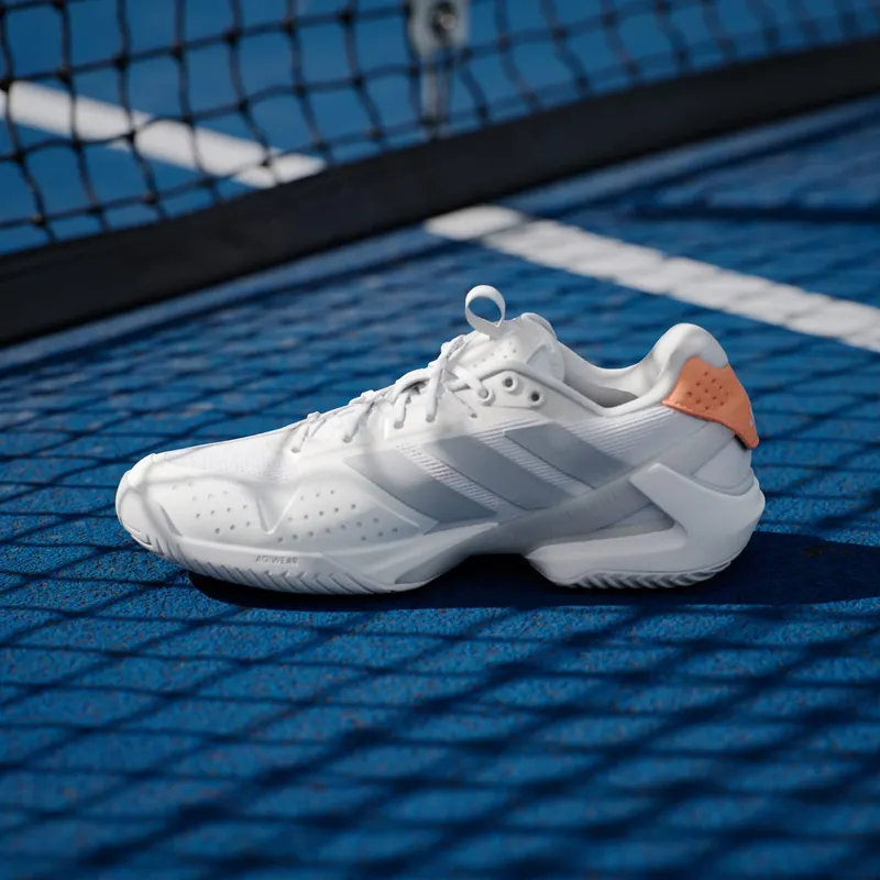 Adidas adizero Ubersonic 5 Tennis Cloud White / Halo Blue / Beam Orange (JR1755)