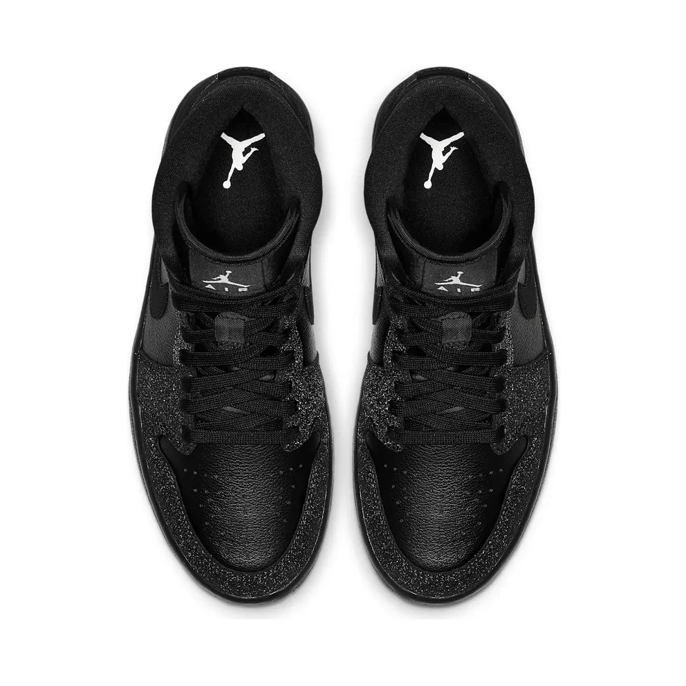 Air Jordan Nike AJ I 1 WMNS Mid Glitter Black (BQ6472-001)