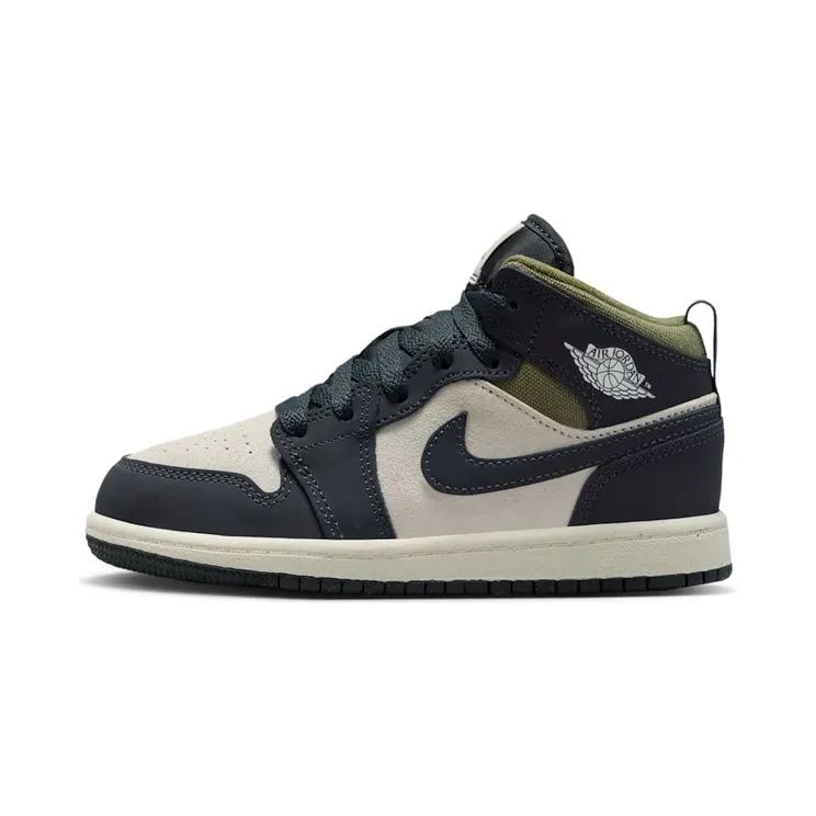 Air Jordan 1 Mid SE PS Olive Off Noir “Light Orewood Brown / Medium Olive / Sail / Off-Noir” (HV4444-102)