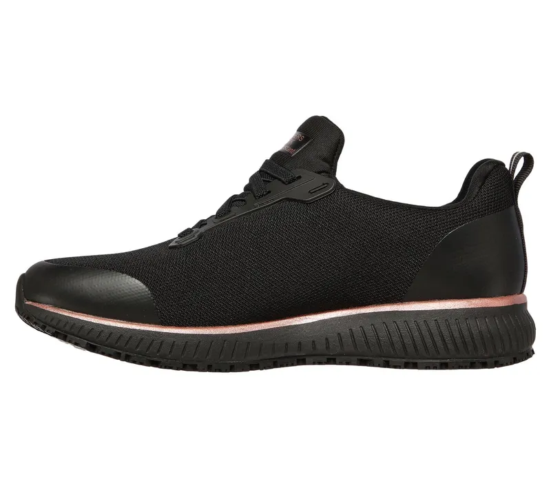 Skechers Work Slip-Resistant: Squad Sneaker Black/Roos Gold