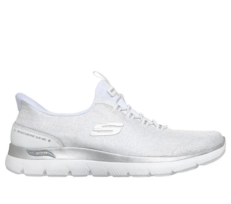 Skechers Slip-ins: Arch Fit Summits – Diamond Grace Sneaker White/Silver