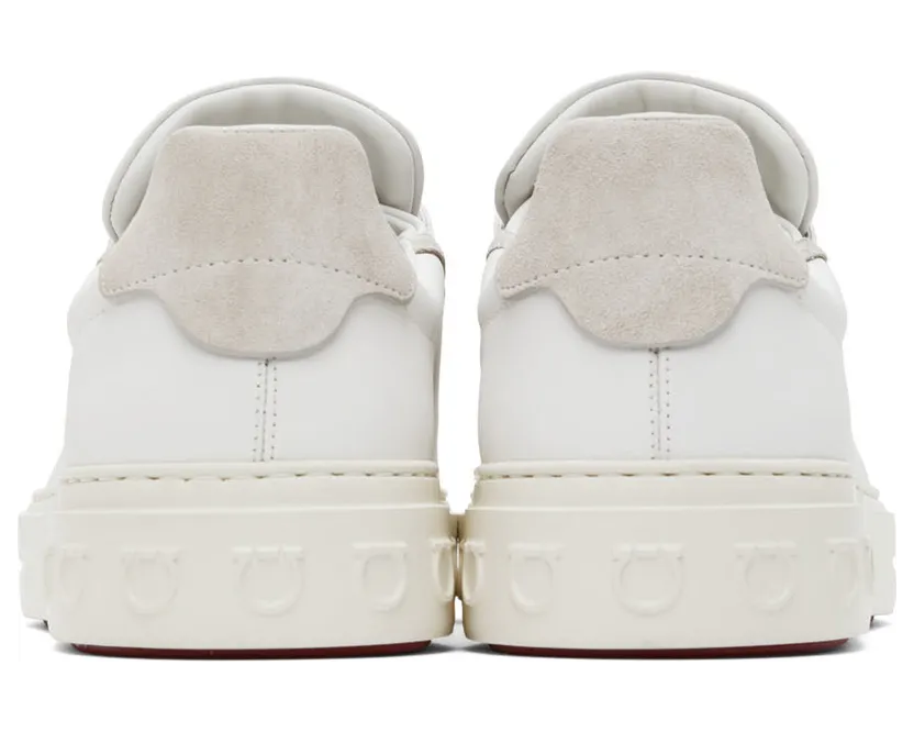 Salvatore Ferragamo White Gancini Low-Top Sneakers (697630 02B227007) (2)