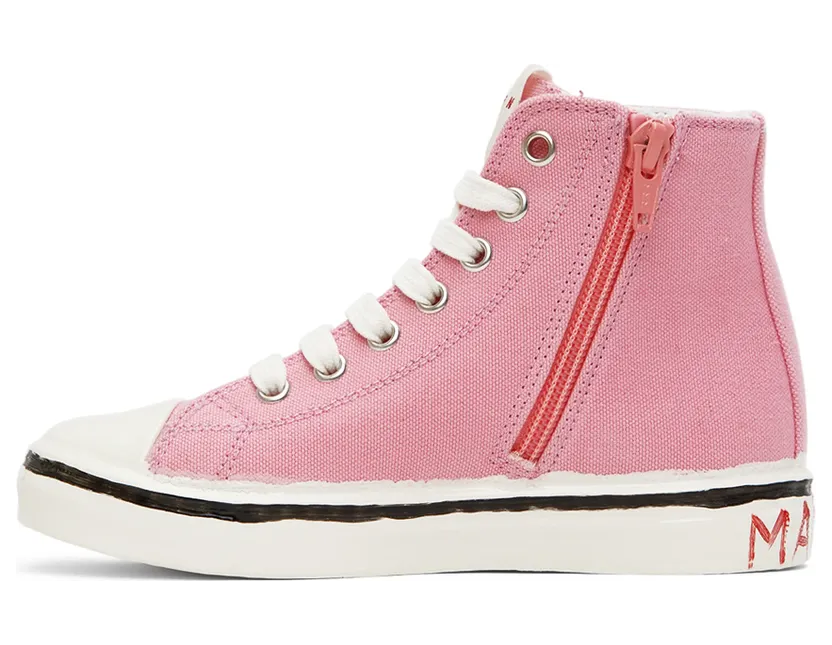 Marni Kids Red Canvas High Sneakers (70415) (3)
