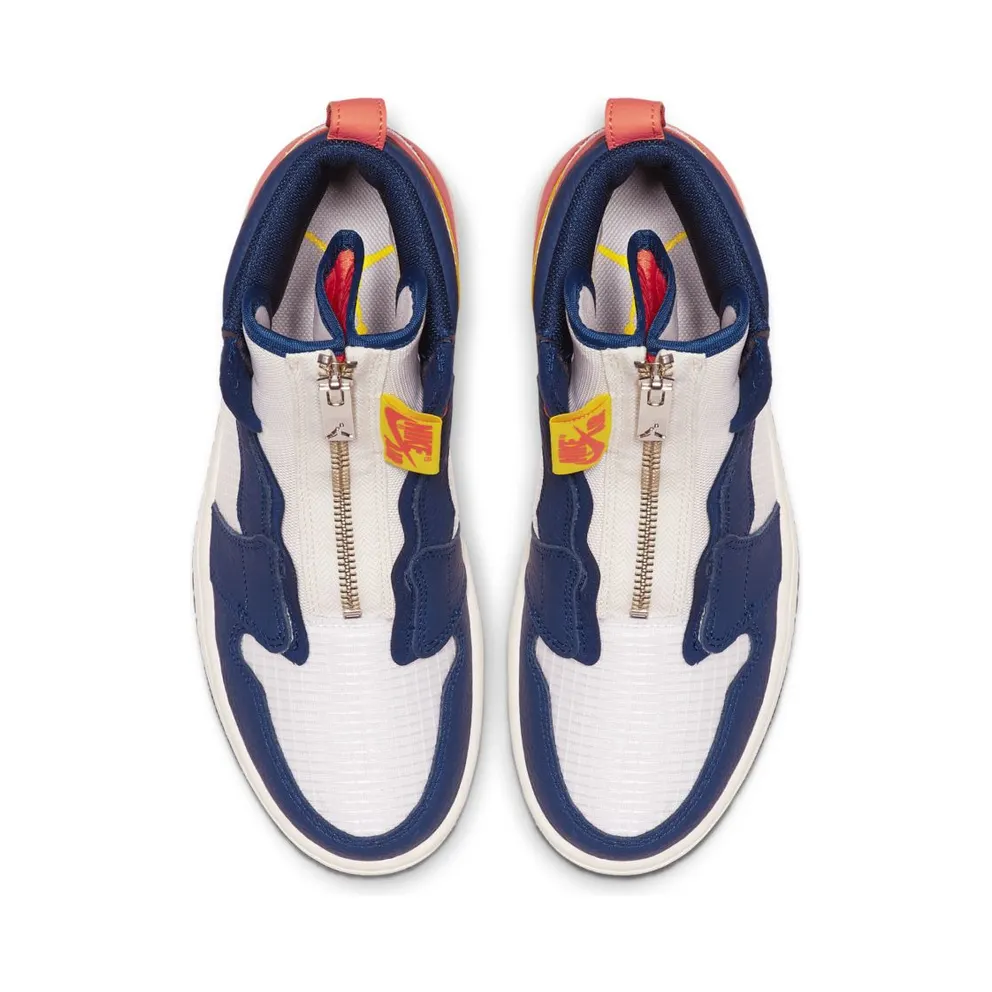 Jordan 1 Retro High Zip Blue Void Turf Orange (W) Sail/Bright Citron-Blue Void-Turf Orange (AQ3742-100)