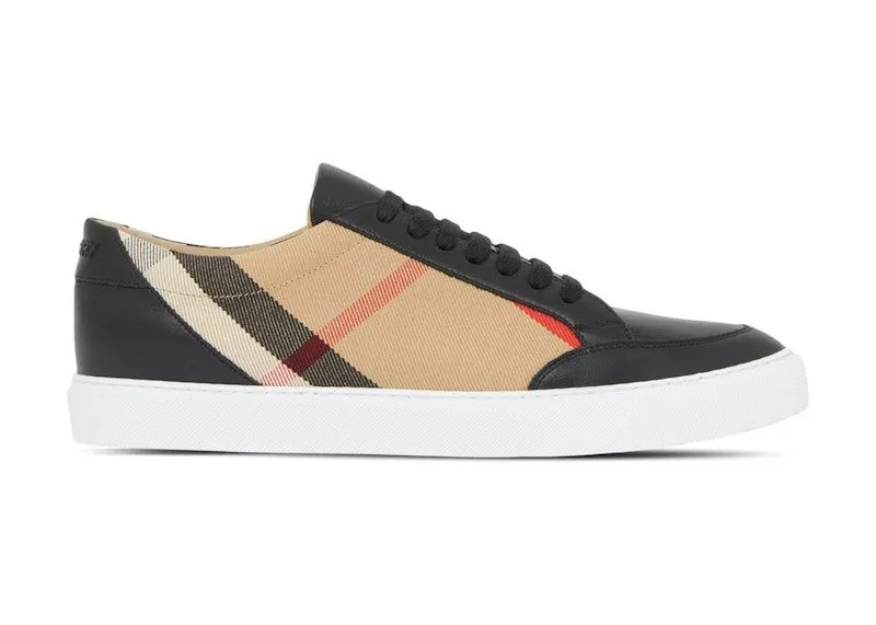 Burberry Leather Suede and House Check Black Archive Beige Black White (8057508)