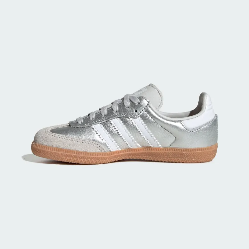 Adidas SAMBA OG Shoes Silver Metallic / Cloud White / Gum (KK2344)