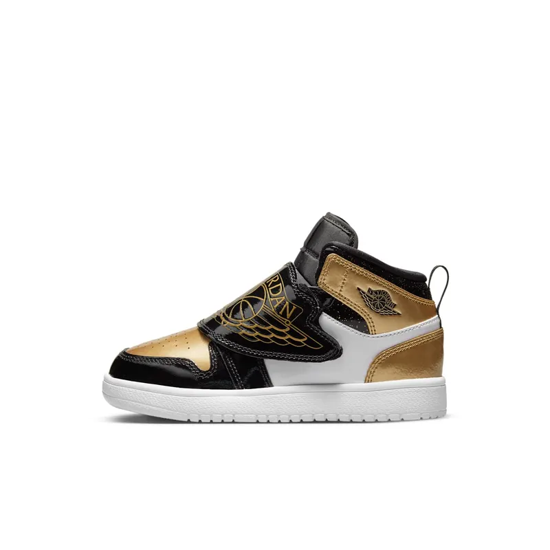 Sky Jordan 1 Mid Black Metallic Gold White (DV6069-071)