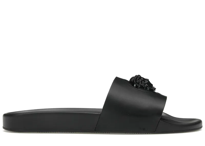 Versace Leather Slides La Medusa Black (1001184 DV46G 1B090)