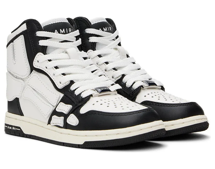 AMIRI Kids Black & White Skel-Top Sneakers (PF22KFS002-004) (4)