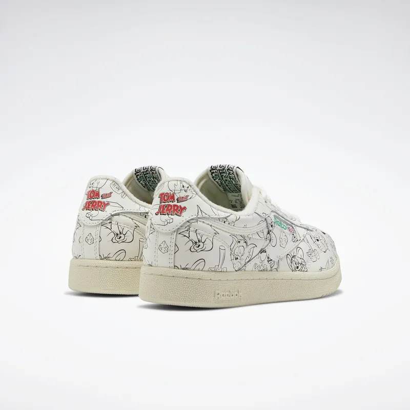 Reebok Club C Tom & Jerry All-Over (GS) Chalk/Paper White-Excellent Red (Other Brands Other)