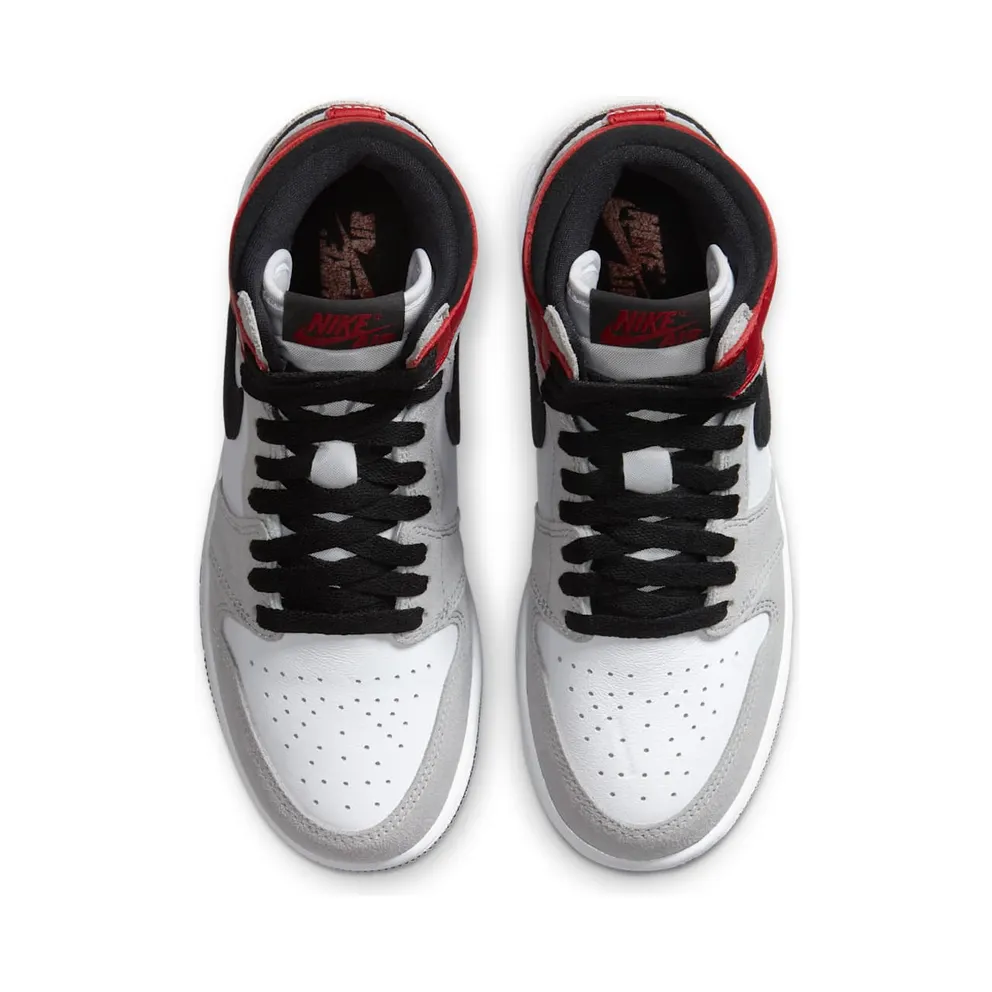 Jordan 1 Retro High Light Smoke Grey (GS) White/Black-Light Smoke Grey-Varsity Red (575441-126)