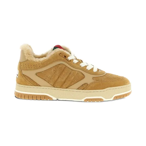 Gucci Re-Web Sneakers aus Wildleder – Nude (838883AAE50)