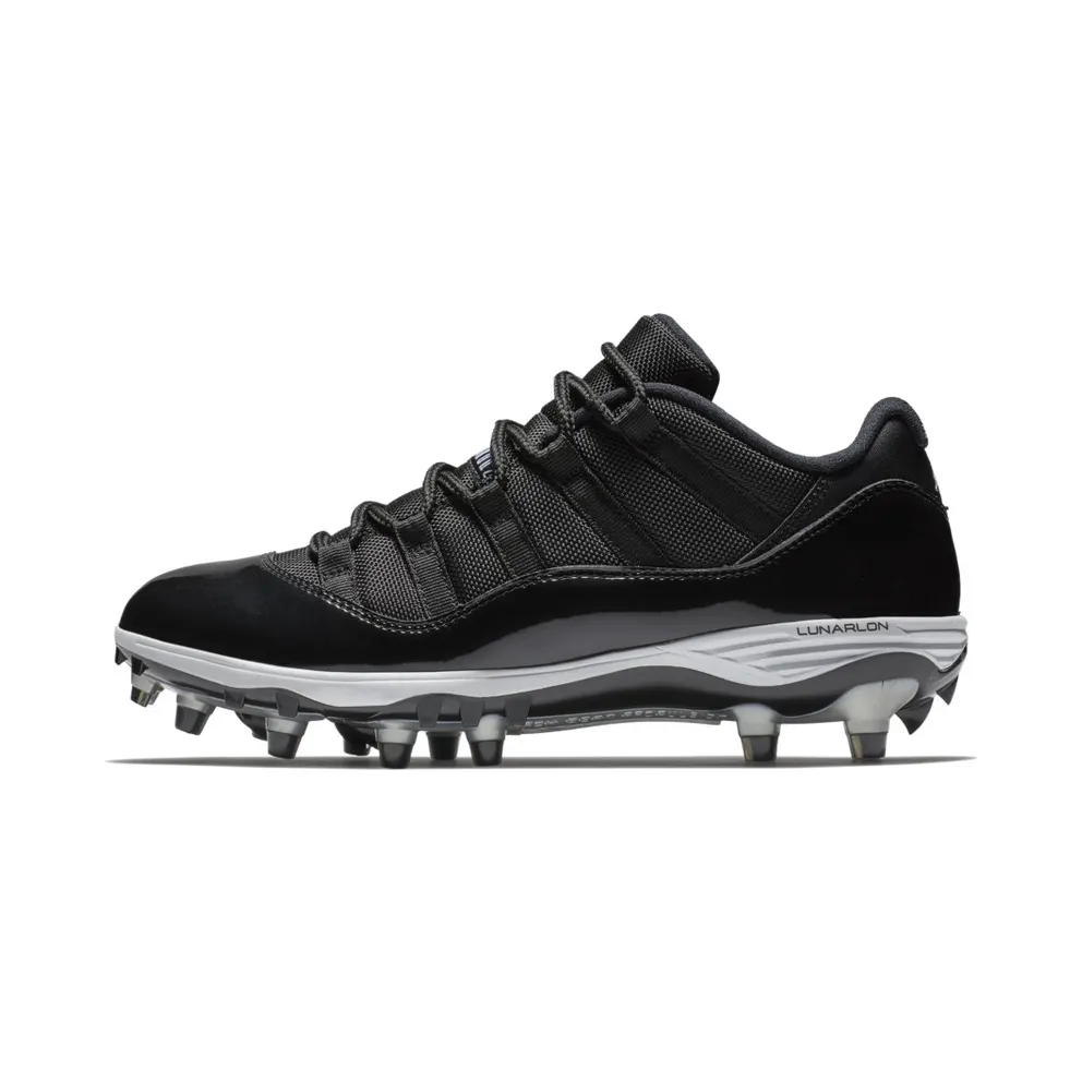 Jordan 11 Retro Low Cleat Black Black/White-Metallic Silver (AO1560-011)