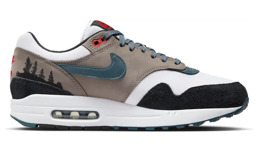 Nike Air Max 1 “Escape” (FJ0698-100): van een afstand rustig, van dichtbij een bos (3)