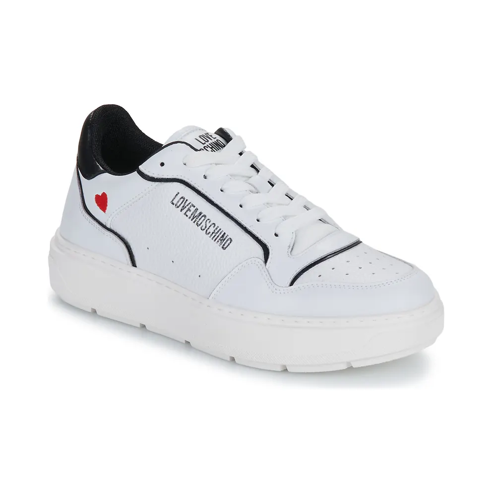 Love Moschino – White platte Shoes with logo hart – Women – Shoes – White (JA15144G1L242JLJC110A)