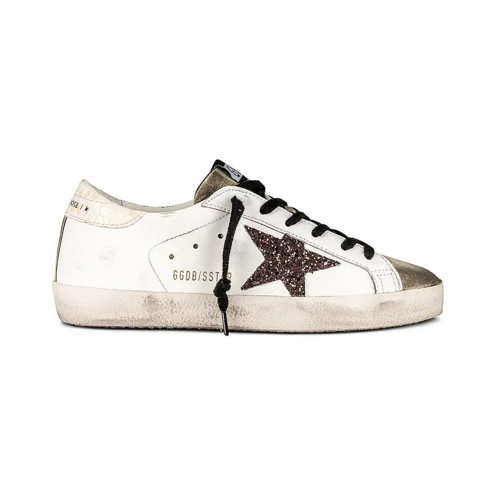 Golden Goose Super-Star White Coffee Brown Glitter (GWF00101-F004102-11380)