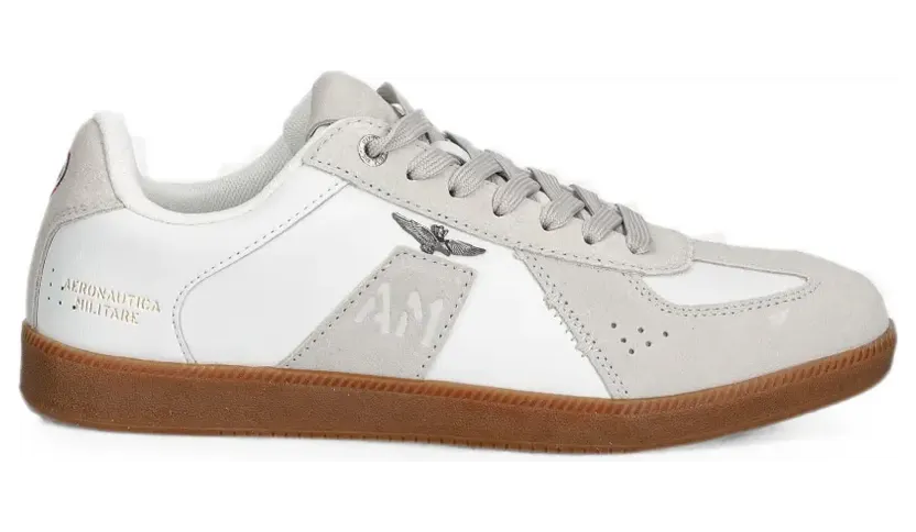 Aeronautica Militare Low-top met logo-plakkaat en vlakken “White” (261SC0315UPL0024)