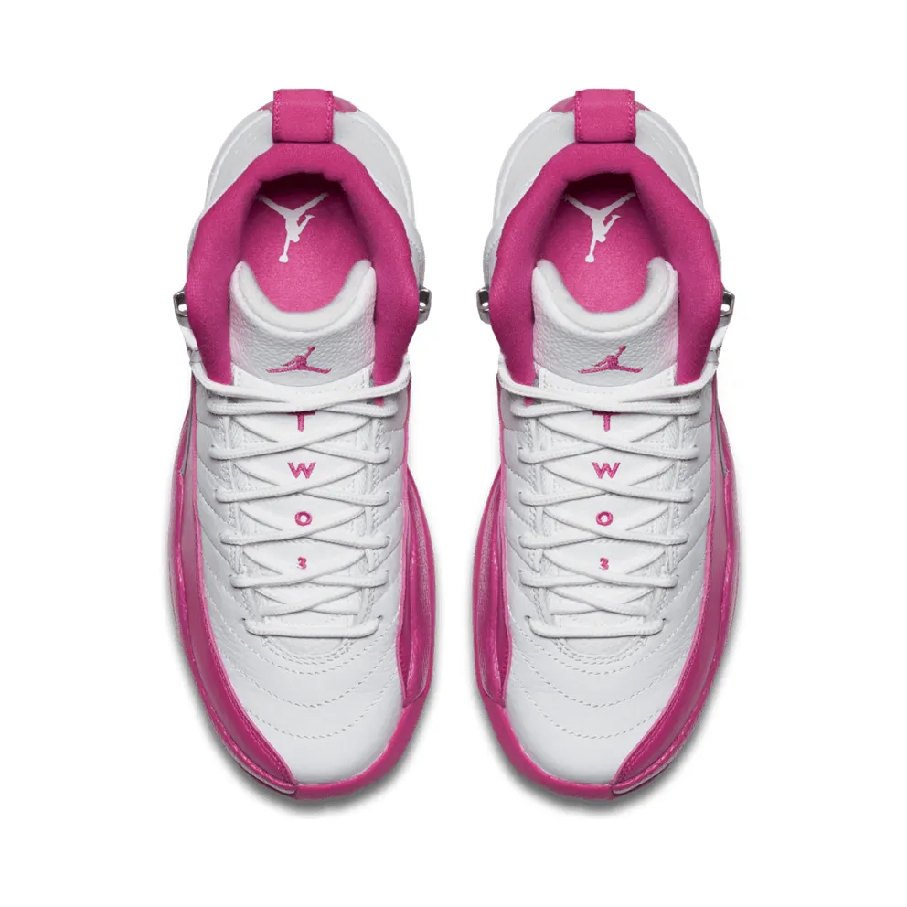 Jordan 12 Retro Dynamic Pink (GS) White/Vivid Pink-Metallic Silver (510815-109)