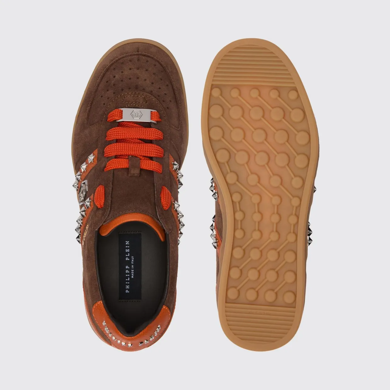 Philipp plein Retro Rebel Suede Sneakers with Applied Stars Brown (SAFSUSC0911PLE009N04) (3)