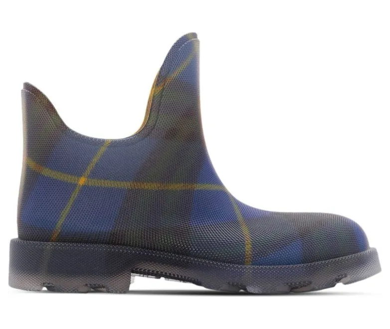 Burberry Marsh Checked Ankle Boots Blue Yellow (8089555)