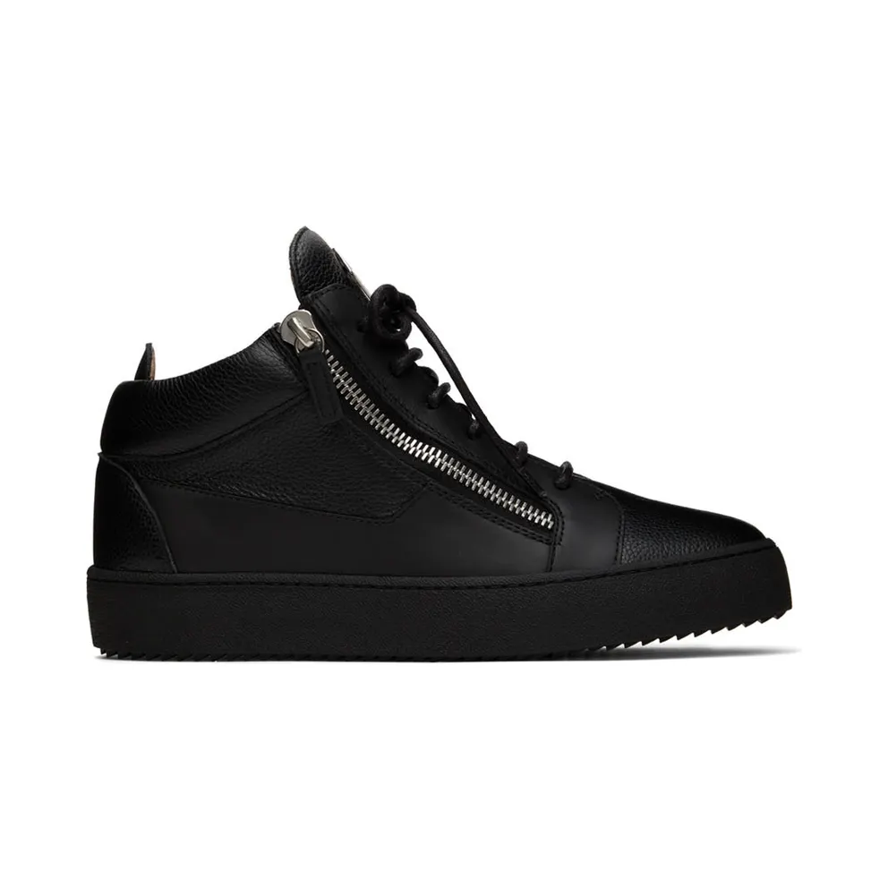 Giuseppe Zanotti Black Grained Kriss High-Top Sneakers (RU70009 77560)