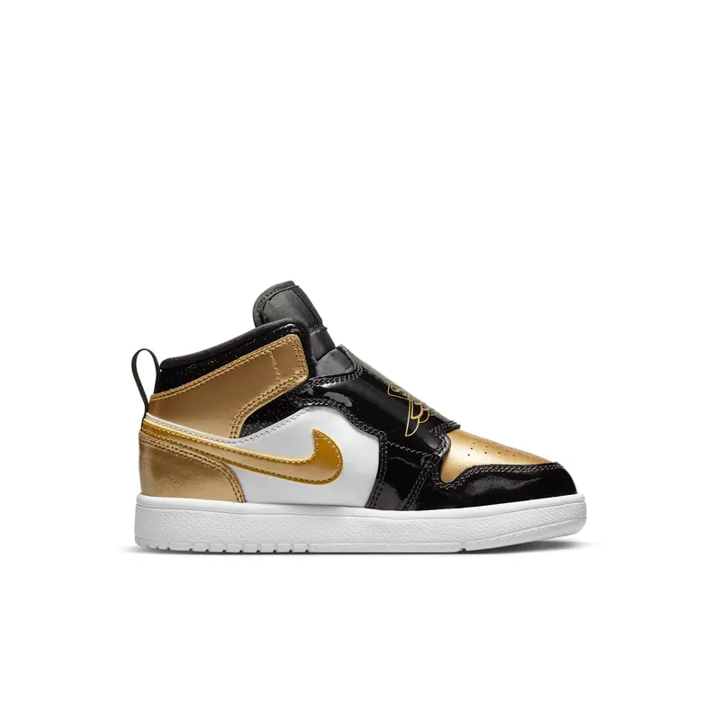 Sky Jordan 1 Mid Black Metallic Gold White (DV6069-071)