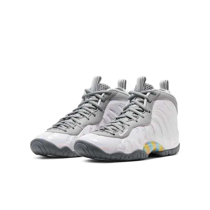 Nike Air Foamposite One Light Smoke Grey (GS) Light Smoke Grey/White-Blue Fury (CU1054-001)