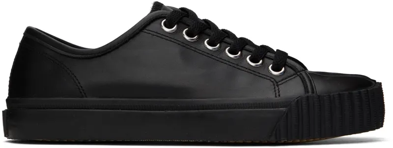 Maison Margiela Black Leather Tabi Low-Top Sneakers (S58WS0222 P4344)