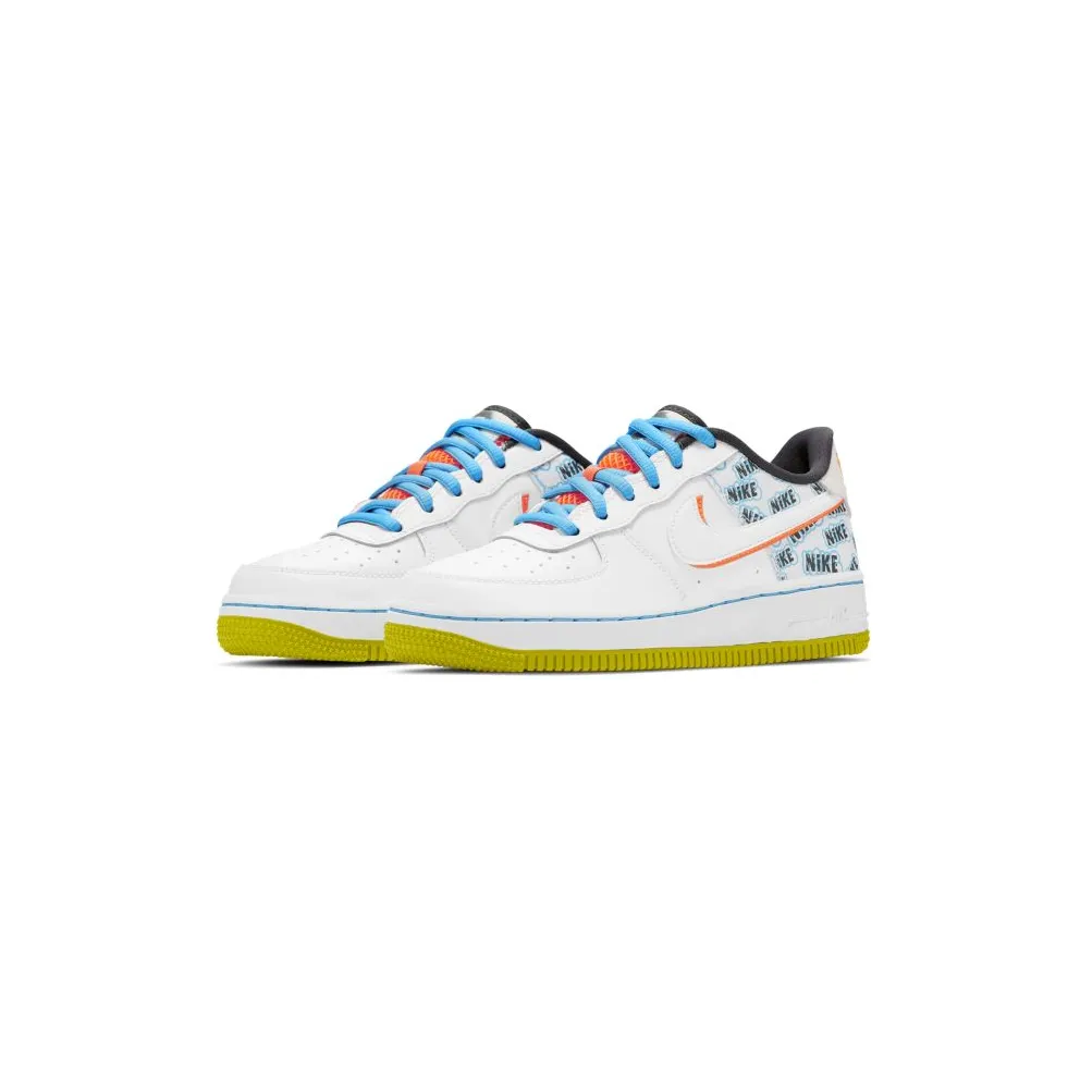 Nike Air Force 1 Low Back To School 2020 (GS) White/Hyper Crimson-Bright Cactus-White (CZ8139-100)