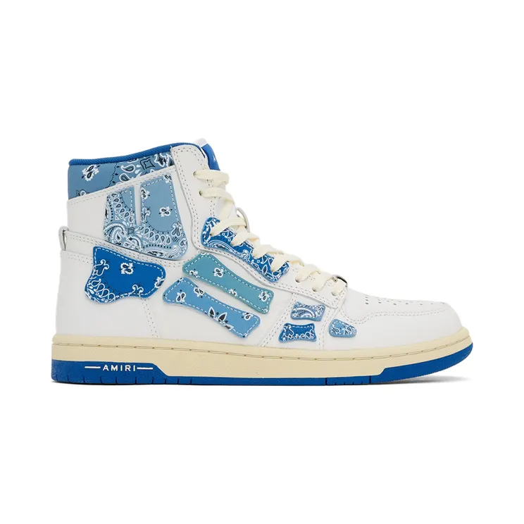 AMIRI White & Blue Skel Top Hi Bandana Sneakers (PS22MFS016-420)