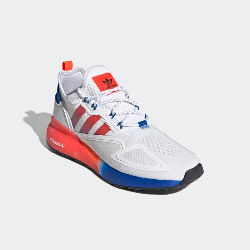 adidas ZX 2K Boost White Solar Red Blue Cloud White/Solar Red/Blue (FV9996)