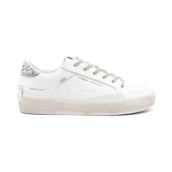 Crime London Sk8 Deluxe mit Glitter-Detail “White” (29111PP8)