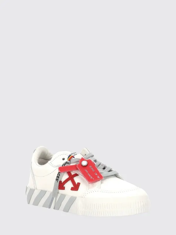 Off-White Boy’s Vulcanized Low Top Leather with Arrow Logo White (B003S6L0010105)