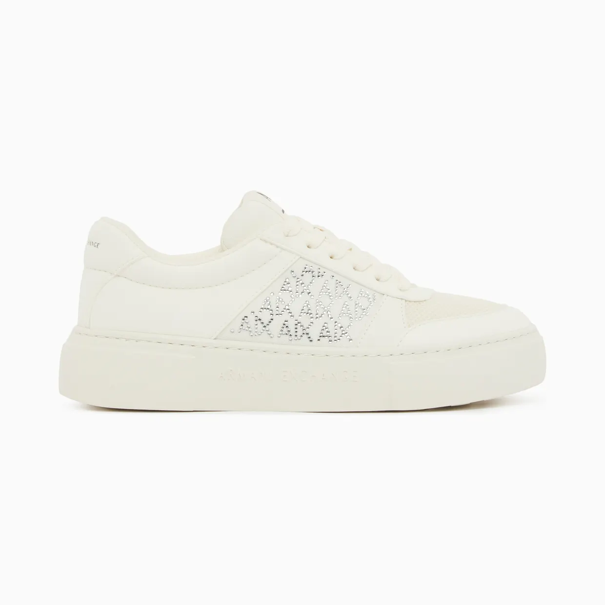 Armani Lace-Up Low-Top Sneakers In Textured Mesh With A Thick Sole (XW002788-AF23057-U0011)