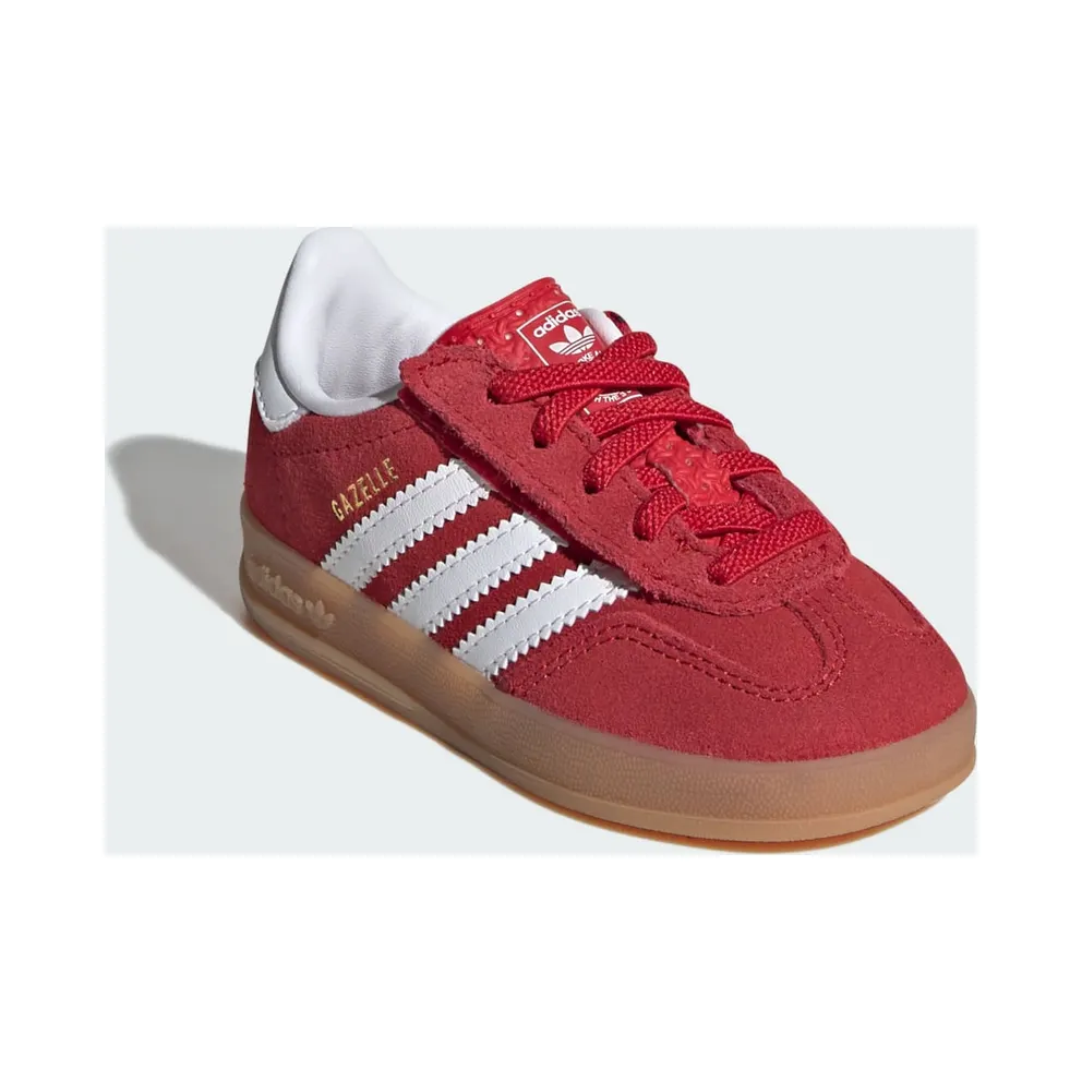 Adidas GAZELLE INDOOR COMFORT CLOSURE ELASTIC LACE Shoes Better Scarlet / Cloud White / Gum (IH9132)