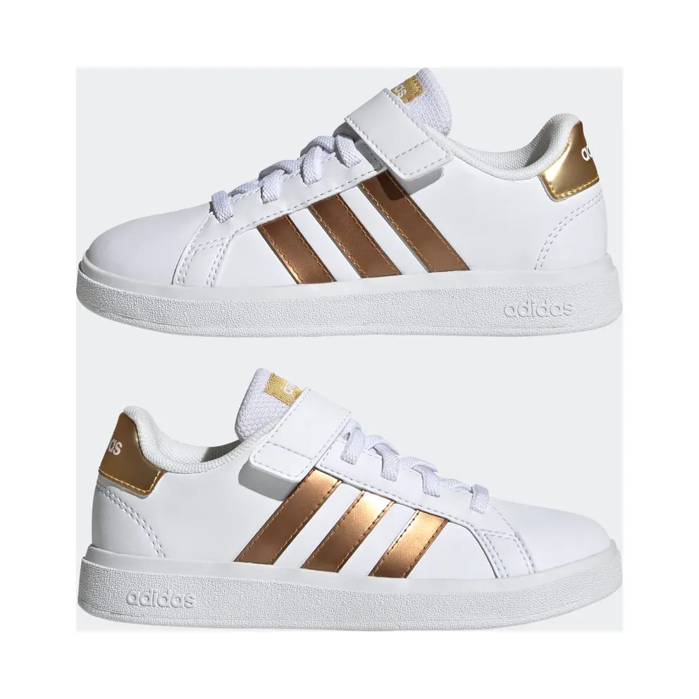 Adidas Grand Court Sustainable “Cloud White / Cloud White / Matte Gold” (GY2577)
