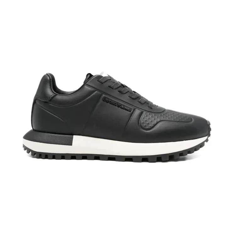 Armani Emporio Armani Leren met logoplakkaat “Black” (EM003740AF19726MC005)
