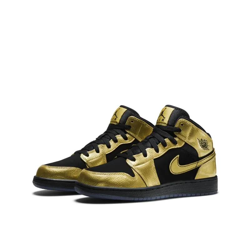 Jordan 1 Mid Metallic Gold Coin Black (GS) Metallic Gold Coin/Black (555112-905)
