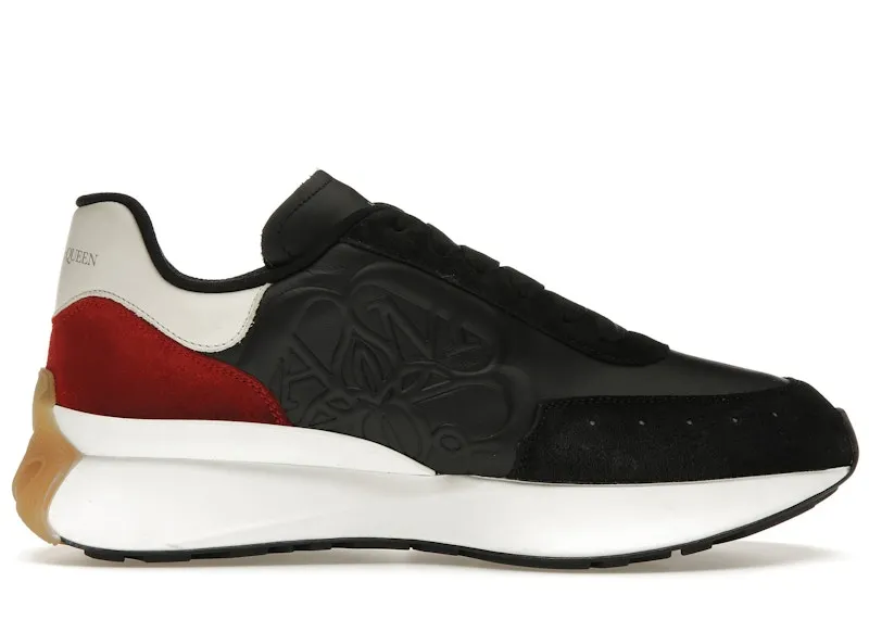 Alexander McQueen Sprint Runner Black White Red (688548WIDN41697)