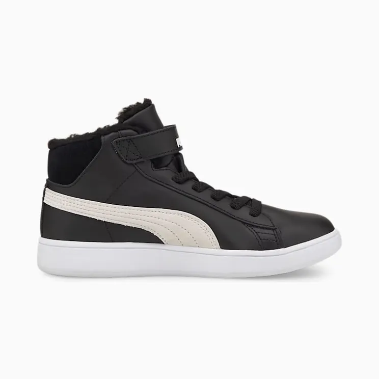 Puma Smash V2 Mid Fur V Wit/Zwart (366896-02)