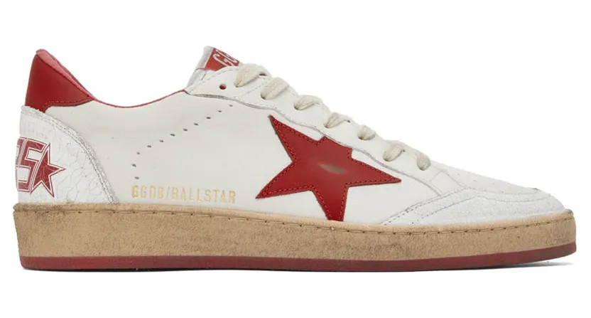 Golden Goose Ball-Star Low White Red (GMF00117.F000325.10275)