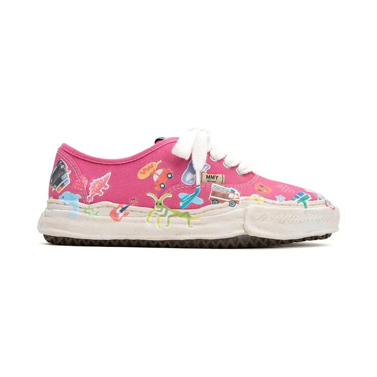 Maison Mihara Yasuhiro Baker OG Sole Canvas Low Printed Sticker Pink (A14FW745-PNK)