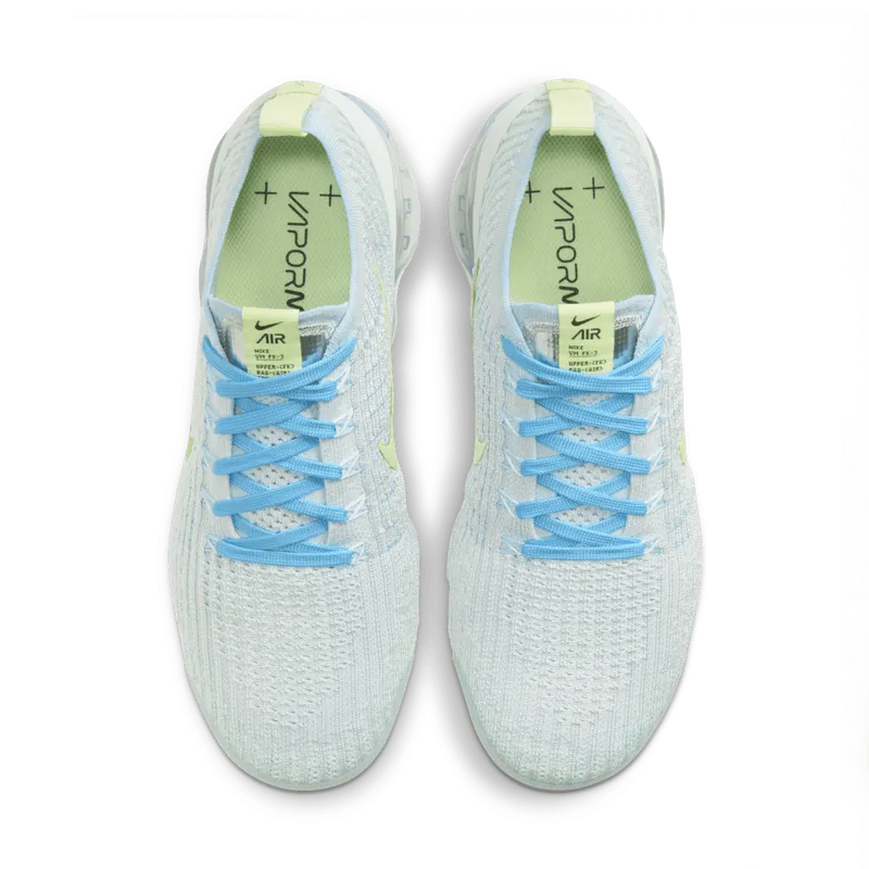 Nike  Air VaporMax Flyknit 3 Baltic Blue Barely Volt (W) Pure Platinum/Baltic Blue-Metallic Silver-Barely Volt (DC2051-001)