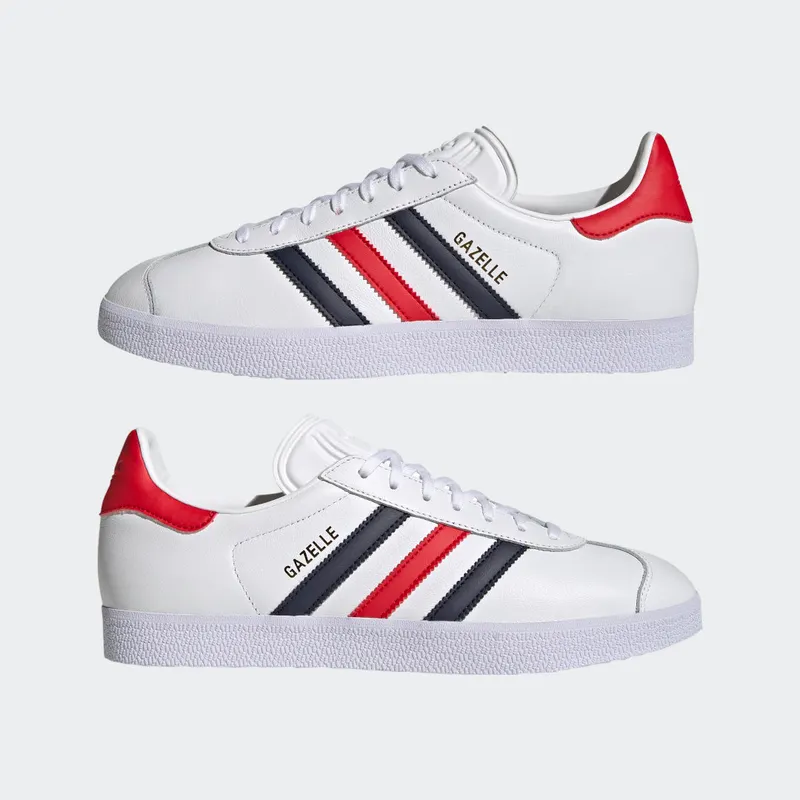 Adidas Gazelle White / Legend Ink / Collegiate Red (H06389)