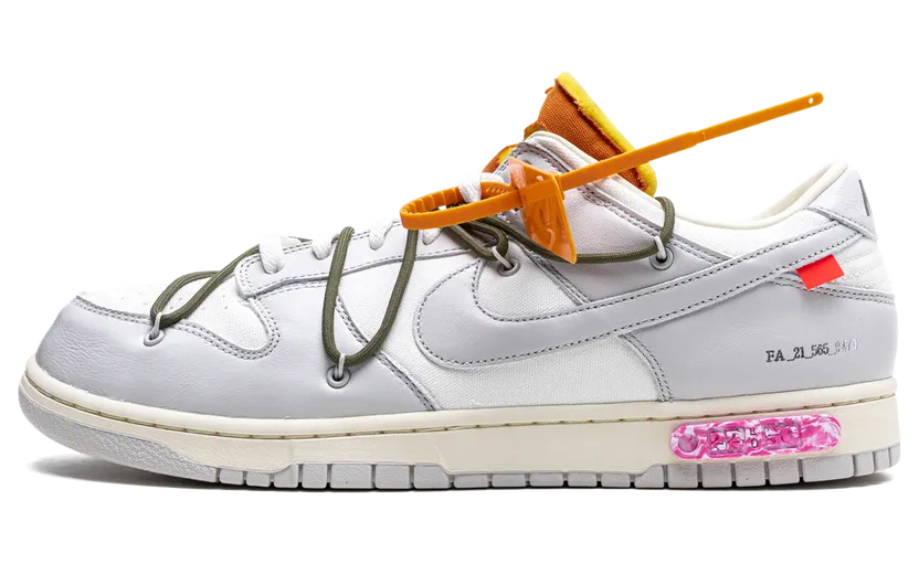 Nike Dunk Low Off-White Lot 22 – “White / Neutral Grey-pink-camper Green” (DM1602-124)