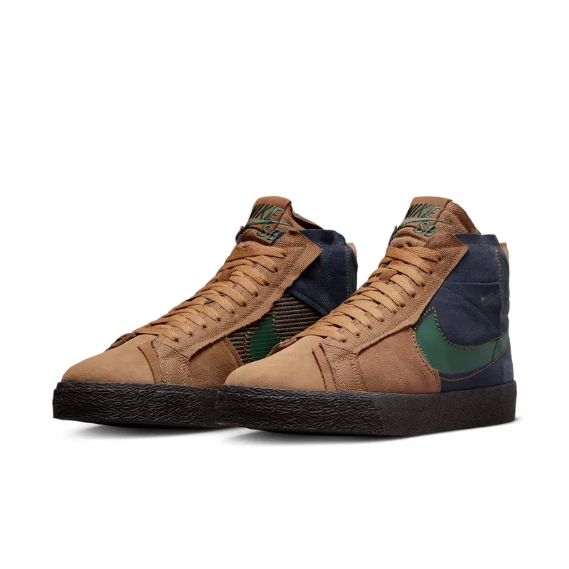 Nike SB Zoom Blazer Mid Premium Legend Dark Brown Obsidian Patchwork (FZ3306-200)